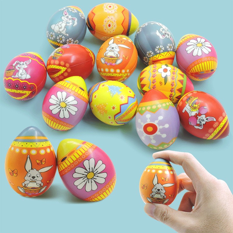 12Pcs Slow Rising Easter Eggs Toy Rebound Eggs Relieve Stress