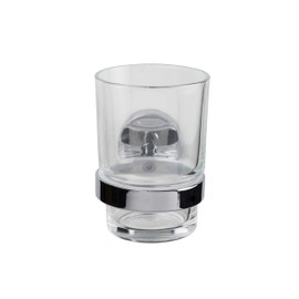 Croydex Flexi-Fix Easy to Fit Pendle Tumbler and Holder, Chrome, 10.5 x 6.7 x 9.5 cm