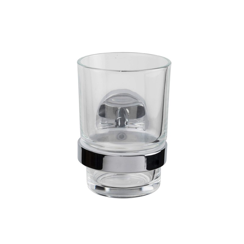 Croydex Flexi-Fix Easy to Fit Pendle Tumbler and Holder, Chrome,