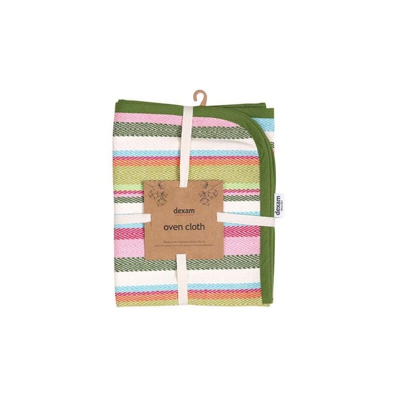Striped Recycled Cotton Heavy Duty Oven Cloth - Green