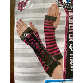Monster High Girls Monster High Fingerless Gloves Scary Cute Pink & Black