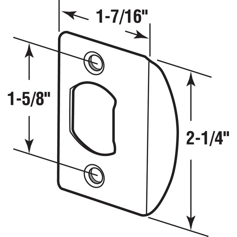 Prime-Line E 2307 Brass Standard Door Lock Residential Strike Plate