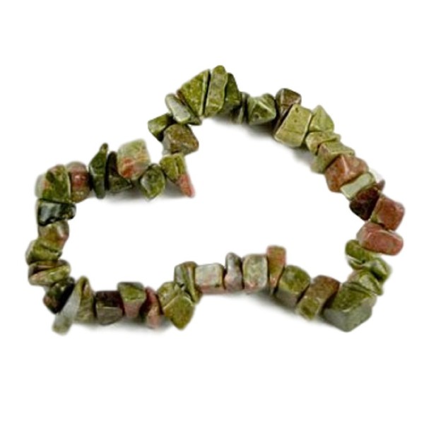 Sublime Gifts 1pc Unakite Natural Healing Crystal Chip Gemstone 7 Inch Stretch Bracelet