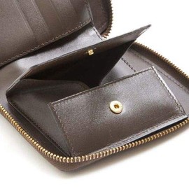 Comme des Garcons SA2100 Classic Bifold Wallet, Round Zipper, Brown, Braun