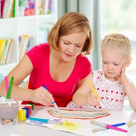 YGAOHF 48 Pack Paint Brushes for Kids - Kids Paint Brushes with Durable Bristle, Big Washable Chubby Toddler Paint Brushes, Easy to Clean Round Flat Brushes for Acrylic Oil Watercolor Washable Paint