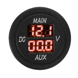 MASO Car Motorcycle DC 12-24V Dual LED Digital Round Panel Voltmeter Ammeter Amp Volt Meter Guage(Red)