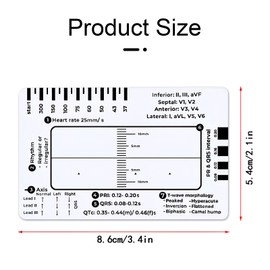WideSmart ECG 7 Step Ruler, Pack of 2 ECG 7 Level Ruler, Portable Pocket ECG Card Ruler, ECG Reference Guide with Protect Sheath, Ideal Aid for Families, Students, Paramedics