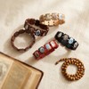 DATOA 4Pcs Wooden Jesus Virgin Mary Bracelet Saints Rosary Stretch