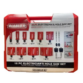 Diablo DHS16SEL 16 Piece Electrician's Bi‑Metal Hole Saw Set-NEW