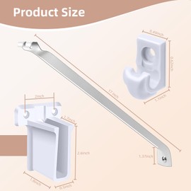 SACXFMC 12 Inch Heavy Duty Wire Shelf Brackets, 3 Pack Shelf Brace with 6 Clips & 4 End Brackets - Storage Organizer for Kitchen, Garage, RV, Wardrobe Wire Shelving Accessories