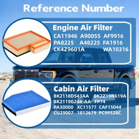 Engine Air Filter & Blue Cabin Air Filter BK2Z19N619A CK4Z9601A