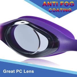 PHELRENA Kids Swim Goggles, Professional Swimming Goggles for Boys Girls with UV Protection,Anti-Fog Lenses,No Leak Silicone Frame,Adjustable Child (Age 6-15) Swim Glasses with Earplugs Nose Clip