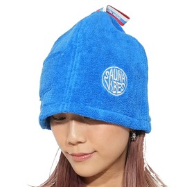 SAUNA VIBES Sauna Hat, Available in 11 Colors, Popular with Women, Prevents Heat Dizziness, Prevents Hair Damage, Imabari Towel, With Key Pocket, Men's, Women's, blue, Free size