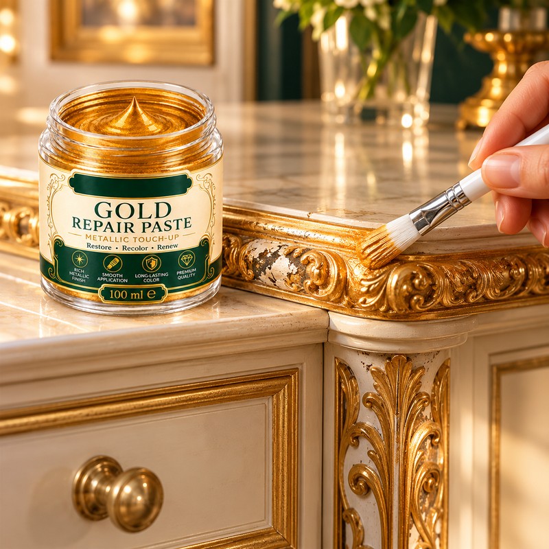 Gold Repair Paste for Decorative Surface Touch-Ups – Rich Metallic