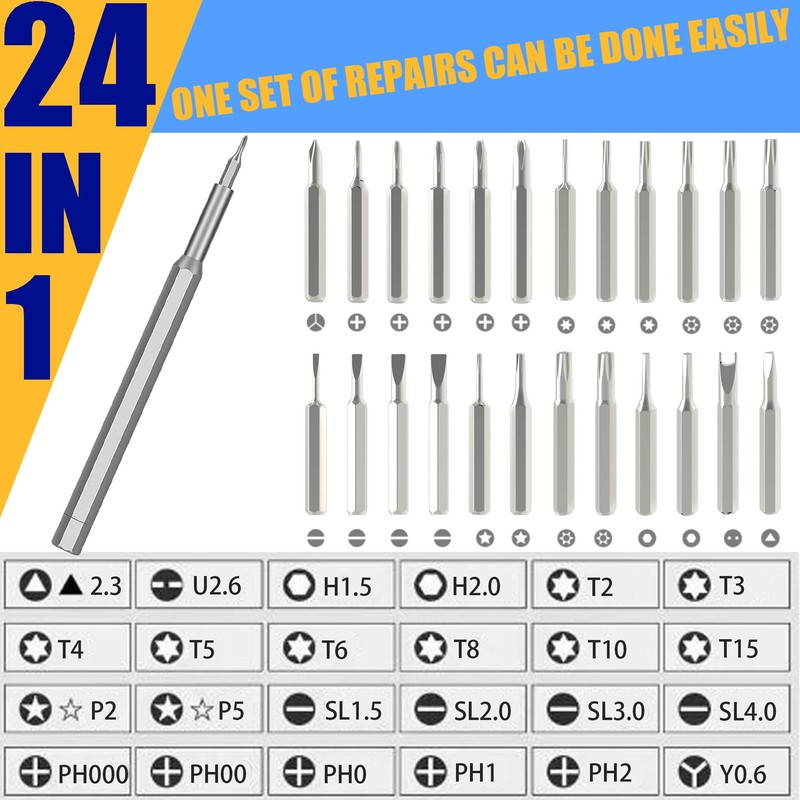 Oruiiju 24 in 1 Mini Magnetic Small Screwdriver Set, Precision