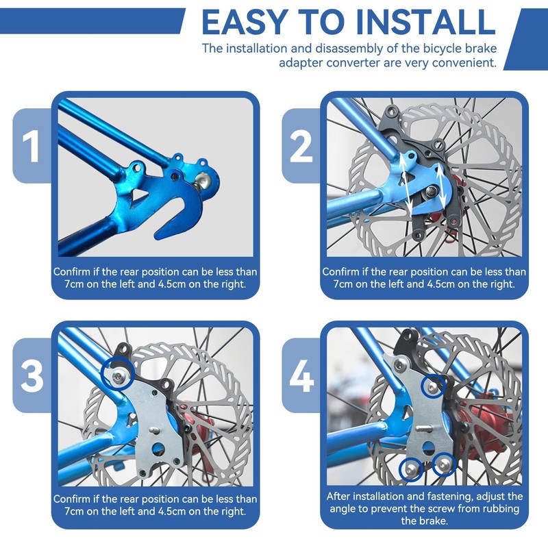 Disc Brake Adapter, Bicycle Disc Brake Conversion Aluminium Alloy Fixed