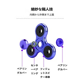 SHULLIN Spinner Aluminum Alloy Hand Spinner Stainless Steel Bearing Stress Reliever Killing Time Stress Relief Killing Time Kids Toy (Blue)