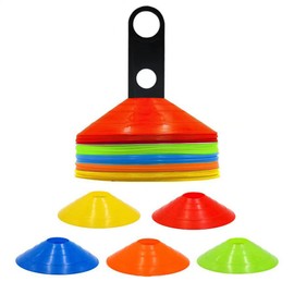 ericotry 20PCS Soccer Disc Cones Agility Training Mark Disks Football Training Cones Sports Disc Cones Holder for Outdoor Sports Space Marker Coaching Practice Equipment