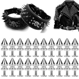 20 Piezas Punk Cone Spikes Studs, Screwback Studs Remaches Metal Bullet Spikes Studs para Ropa DIY Leather Craft Decoración Accesorios 8x13.5cm(8 * 13,5mm plata)