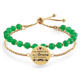 LParkin Stainless Steel Bracelet Adjustable Sister Younger Sister Gift Birthday Anniversary Christmas 16+5cm Stainless Steel, Stainless Steel