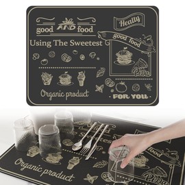 FZHOME Dish Drying Mat Coffee Bar Accessories, Coffee Mat, Kitchen Counter Mat, Dish Drying Mat for Kitchen Counter-Coffee Bar Accessories, Coffee Station Accessories (S, 15.5"X11.8")