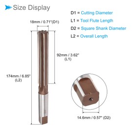 CoCud Hand Reamer, 18mm Cutting Diameter 8 Flutes H8, Alloy Steel Straight Shank Reaming Drill Bit - (Applications: for Aluminum Iron Copper Plastic Wood)