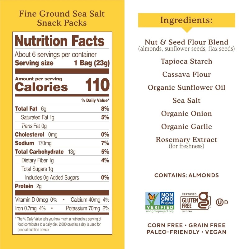 Simple Mills Almond Flour Crackers Fine Ground Sea Salt Snack