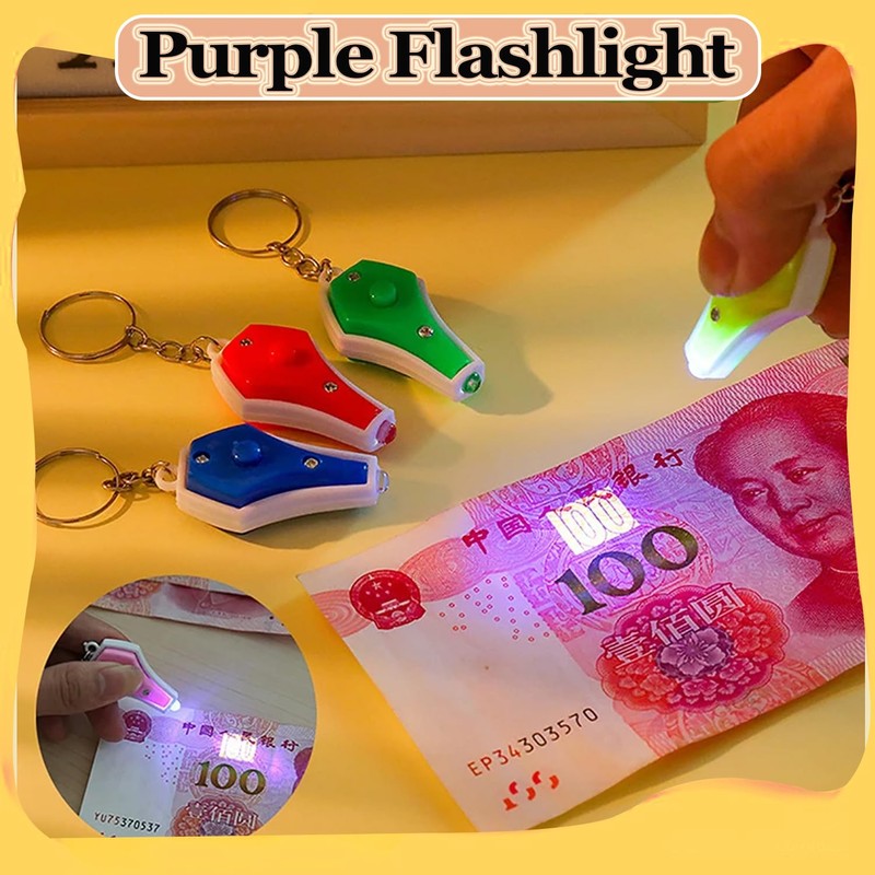 POCKETMAN LED Keychain Flashlight UV Light Small Flashlight Mini Keychain