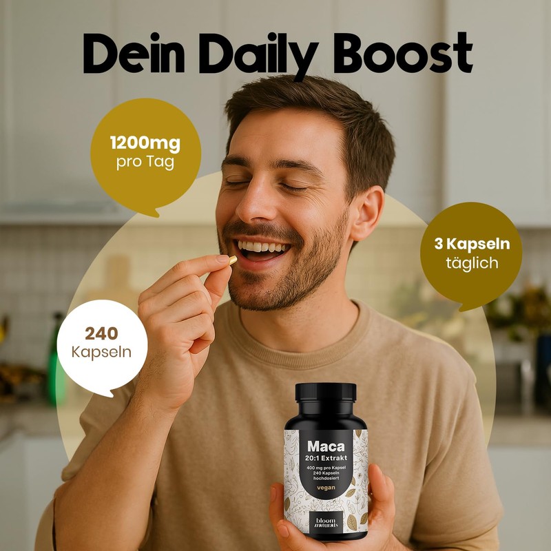 Maca Capsules High Dose - 240 Capsules - Maca 20:1