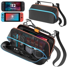 Switch 収納バッグ スイッチ ショルダーバッグ ボディバッグ 斜めがけバッグ 持ち運び キャリーケース 大容量 防水 防汚 防塵 複数のポケット 小物収納可 全面保護 Switch/有機EL/スイッチ 2 周辺機器 旅行 お出掛け