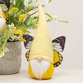 MeraVic Butterfly Gnome Yellow with Wings Large Plush, Collectible Figurines, Gifts for Home Shelf Décor, 11.5 Inches - Spring Decoration