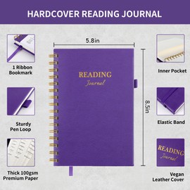 YIHANTLZ Reading Journal - Book Journal for Book Lovers & Readers, Review and Track Your Reading Progress, book journal reading log Reading Log Gift, 8.5x5.5 (A5 Violet) - Hardcover
