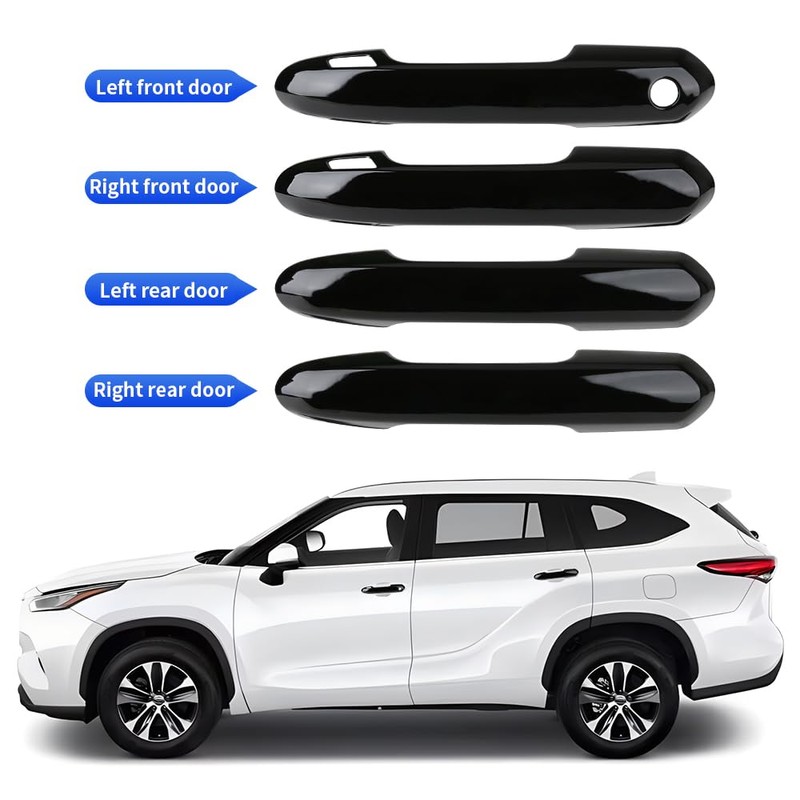 LUNQIN Car Door Handle Cover for Toyota RAV4 2019-2025，Highlander 2020-2026，Crown