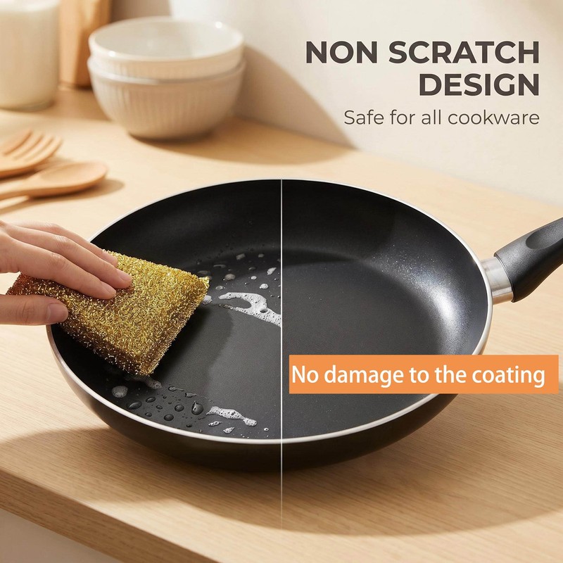 Dish Sponges Kitchen Scrubber - 6 Pack Non Scratch Steel