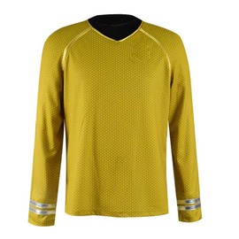 playera de disfraz de Star Series Kirk/Scotty/Spock para hombre, Amarillo, XX-Large