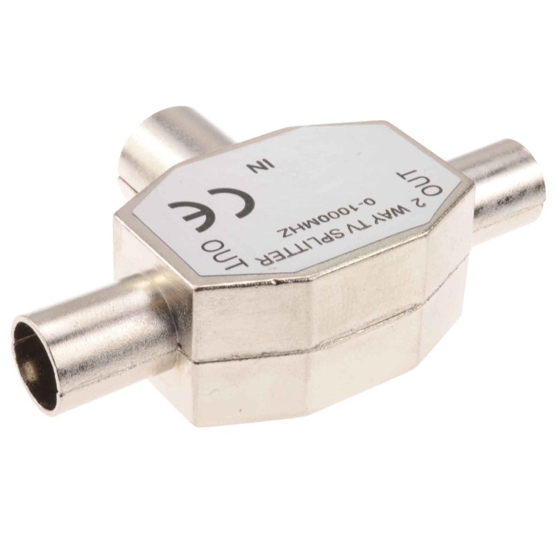kenable 2 Way RF TV Freeview Push Style Coax Splitter