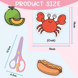 WHYCNJL Paper Cut Set 1 Piece Children's Safety Scissors + 96 Sheets of Paper, Funny Paper Cutting Activity Set Preschool Nursery Fun DIY Learning Toy Educational Toy
