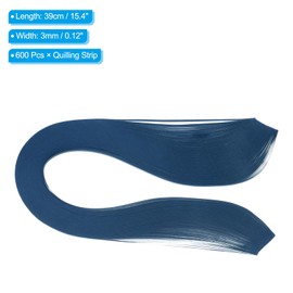 PATIKIL 600pcs Quilling Strips Paper 1/8"(3mm) 39cm Origami Paper Quilling Strip for Art DIY Hand Craft Christmas, Dark Blue