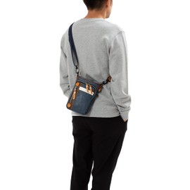 Mustache YVQ-5962 2-Way Mini Shoulder Pouch, Scissor Bag, Crossbody, navy