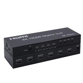 2.0 HDMI Matrix 4x4 / 4X2, 4K 60Hz 1080p (RGB/YUV 4:4:4) Switch Splitter 4 Input 4 Output Converter RS232 EDID Switch (2.0 HDMI Matrix 2x4)