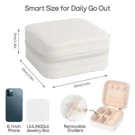 6Pc Jewelry Box Travel,Small Jewelry Box,for Earring Rings Necklace Bracelets Accessories (white)