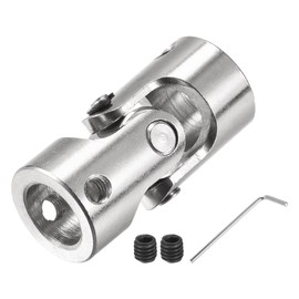 sourcing map Swivel Universal Joint Shaft Coupling 10 mm to 10 mm Internal Diameter L35 x D16 with Screws and Wrench for RC Model
