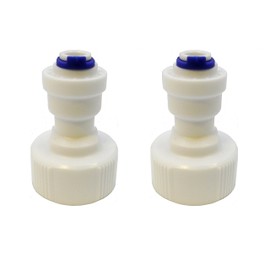 2 x Finerfilters 3/4" bsp to 1/4" Pushfit Connector - Feed Water Connection Fitting - (Fridge Freezer Water Filter Plumbing Fitting or Any Water System with 1/4" lldpe Water Pipe)