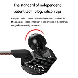 KZ ZST in ear earphones, wired earphones with 1BA 1DD dual drive + HiFi ergonomic gaming headset, with 2-pin detachable cable, suitable for Singer enthusiast DJ (black, with microphone)