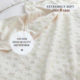 Simple&Opulence Cream Throw Blanket for Couch-Super Soft Fluffy Blankets for Women 50x70 Inches Cozy Lightweight Flannel Fleece Blanket for Home Decor（Pentagram