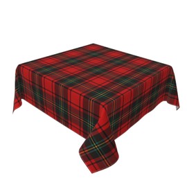 AGAYNA Checkered Christmas Tablecloth Square 54x54 Inch Red Green Plaid Table Cloth,Stain Resistance Retro Winter Xmas Holiday Table Covers for Kitchen Dining,Small Tablecloth for Party Picnic