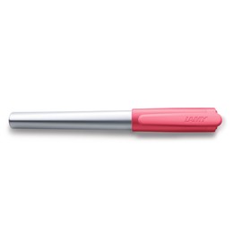 LAMY nexx 082 Fountain Pen - Fountain Pen in Pink Made of Matte Stainless Steel and Non-Slip Grip - With Large Capacity Refill Blue - Nib Size LH (Left-Handed)
