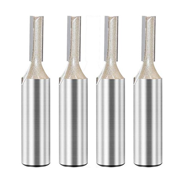 1/2-inch Shank, 1/4-inch Cutting Dia, 2-Flute Straight Router Bit, Carbide