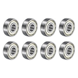 QUARKZMAN Pack of 8 608ZZ Ball Bearings 8 x 22 x 7 mm High Performance Carbon Steel Double Shield Bearings for Skateboard, Electric Motor, Household Appliances, Garden Tools