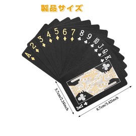 YIBOOOM Plastic Playing Cards, 54 Cards, Waterproof, Plastic, Black, Magic Playing Cards for Parties, Gatherings, Games, Cool, Magic, Party Supplies, Storage Box Included (Laser Glossy)
